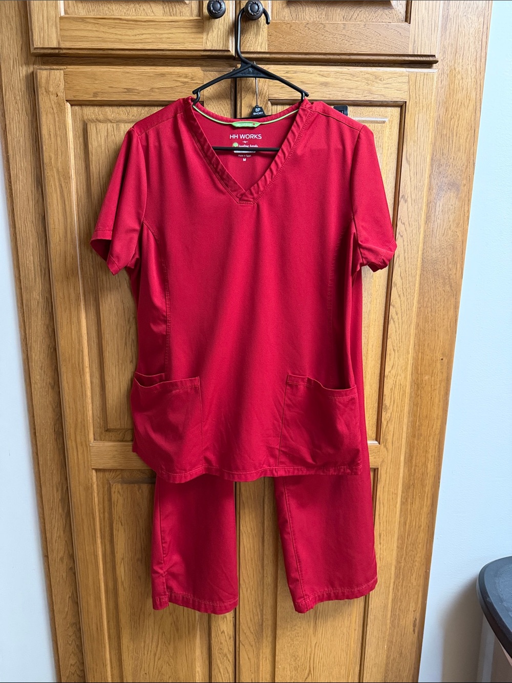 HH Works by Healing Hands Red Scrub Set | Top Medium / Pants Small Petite